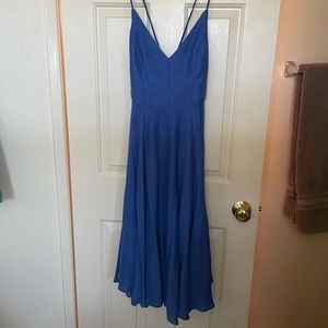 Lulus Troulos blue lace up midi dress. Size small.